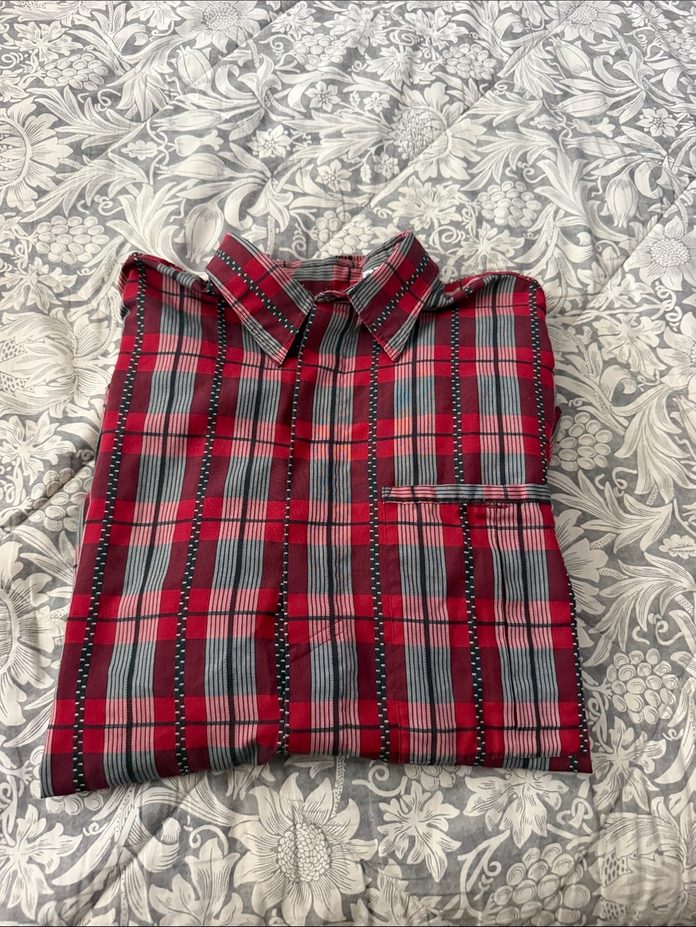 Levi's Red and Gray Plaid Button-Down Shirt